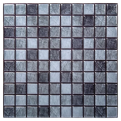 Truu Design 3D Metallic Square Self-Adhesive Peel and Stick Self-Adhesive Peel and Stick Wall Tiles