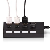 Jensen USB C à 4 Port USB A Hub - Noir