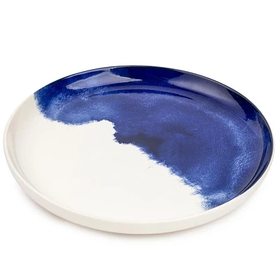 Thyme & Table Assiette Plate Ronde en Grès Bleu Vaisselle