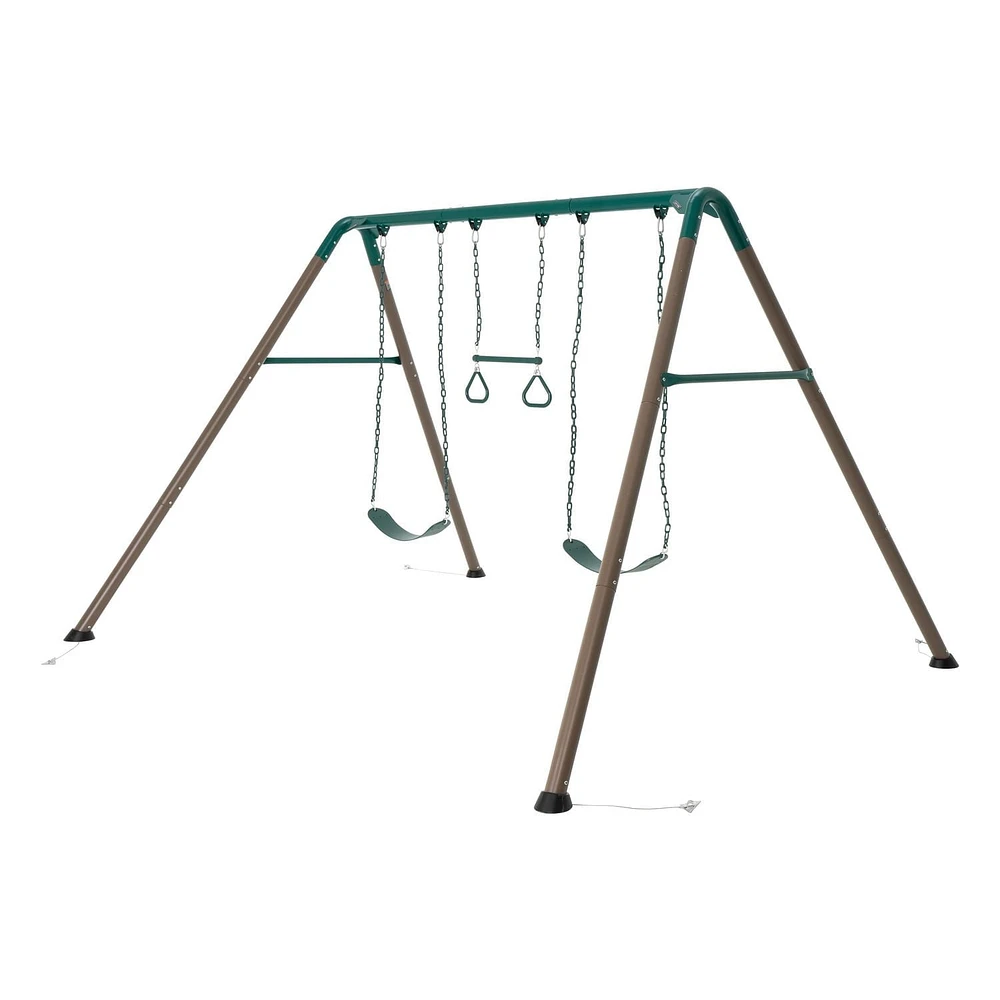 Ensemble de balançoire pour enfants LIFETIME avec barres robustes, 2 balançoires et 1 trapèze