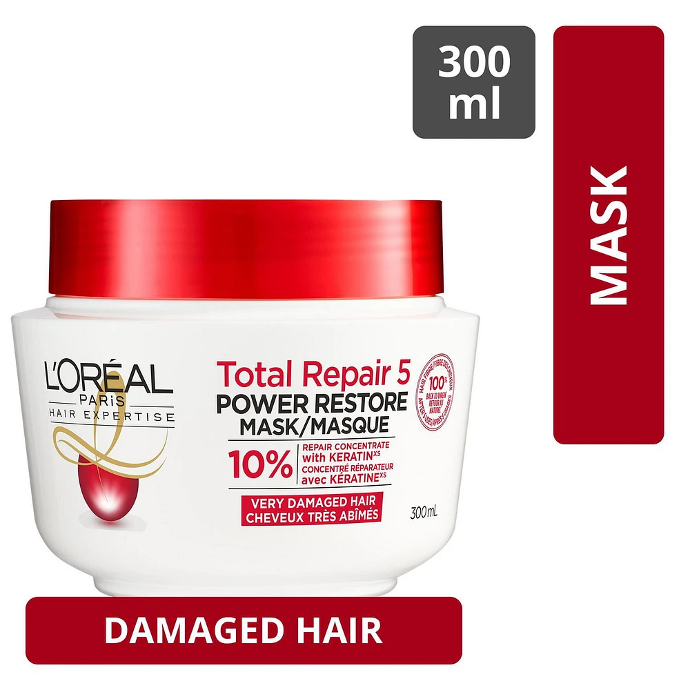 L'Oréal Paris Hair Expertise Total Repair 5 Hair Mask, Enriched Active Serum, 300 mL
