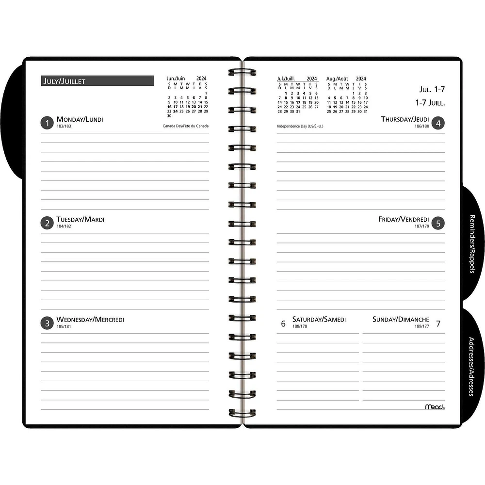 Planificateur poly hebdomadaire/mensuel Mead Pocket 2025 Planificateur