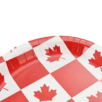 Façon de célébrer! Assiettes En Carton Plaid rouge ovale de la fête du Canada 10.4" x 12.2" ,8 ct