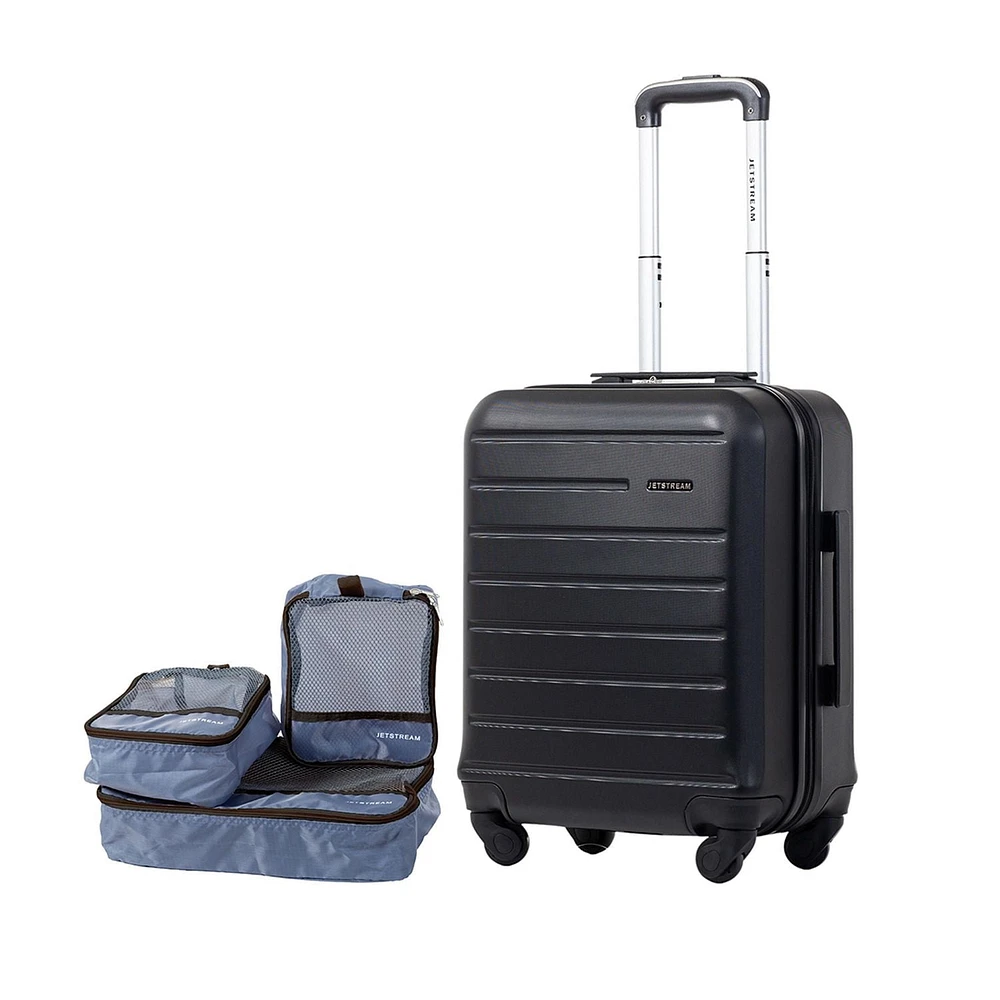 JetStream® Carry On Hardside Rolling Luggage with 3 Packing Cubes, Carry On Suitcase with Spinner Wheels
