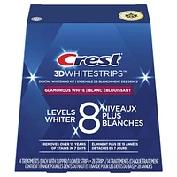 Crest 3D Whitestrips Glamorous White At-home Teeth Whitening Kit, 8 Levels Whiter, 14 Treatments