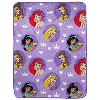 Disney Princess Jeté en Molleton Toucher Soie pour Enfants, 100 % Polyester
