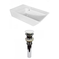 American Imaginations AI-31399 16,5 pouces W au-dessus du navire blanc de compteur pour le perçage de centre de 1 trou