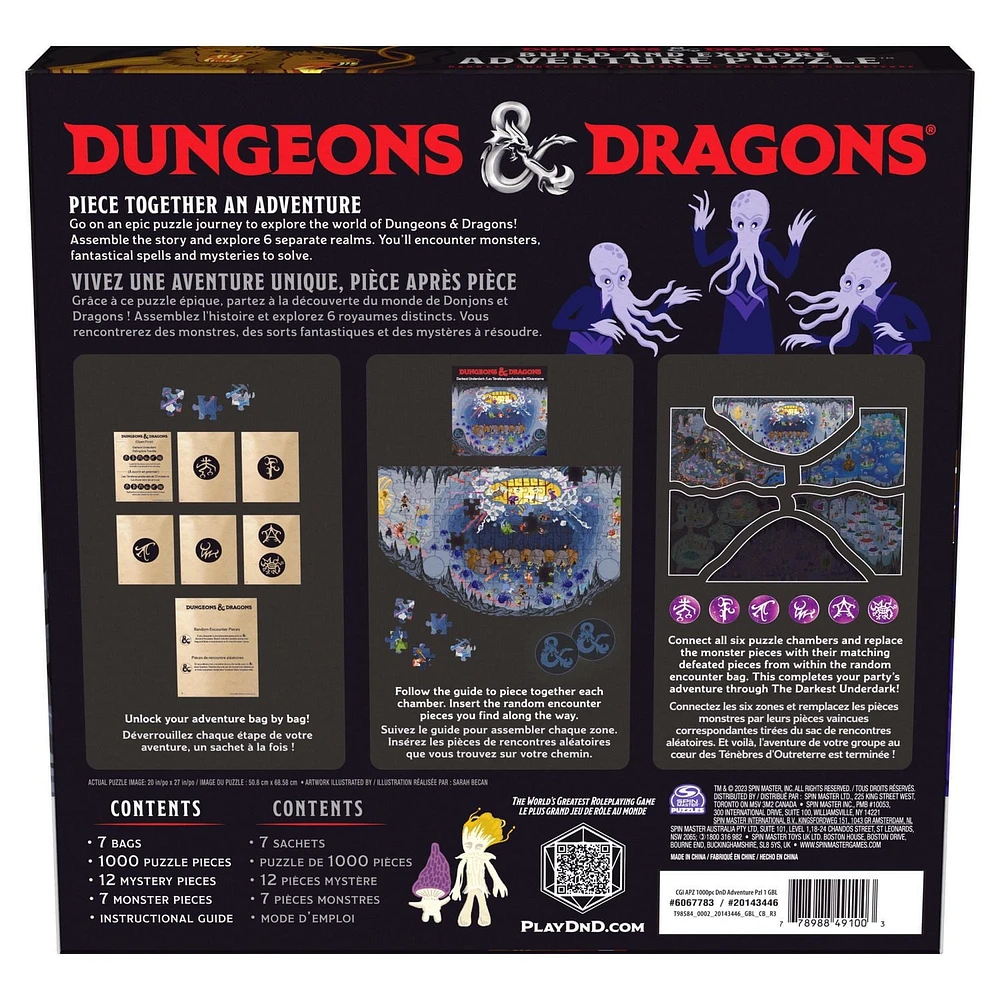 Dungeons & Dragons, Build and Explore Adventure Puzzle, puzzles DnD pour adultes, puzzle de 1 000 pièces Donjons et Dragons pour adultes et enfants à partir de 12 ans