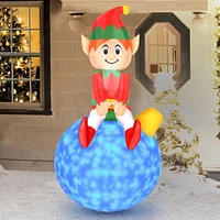 Occasions 5 Foot Inflatable Elf On Ornament with LED Lights