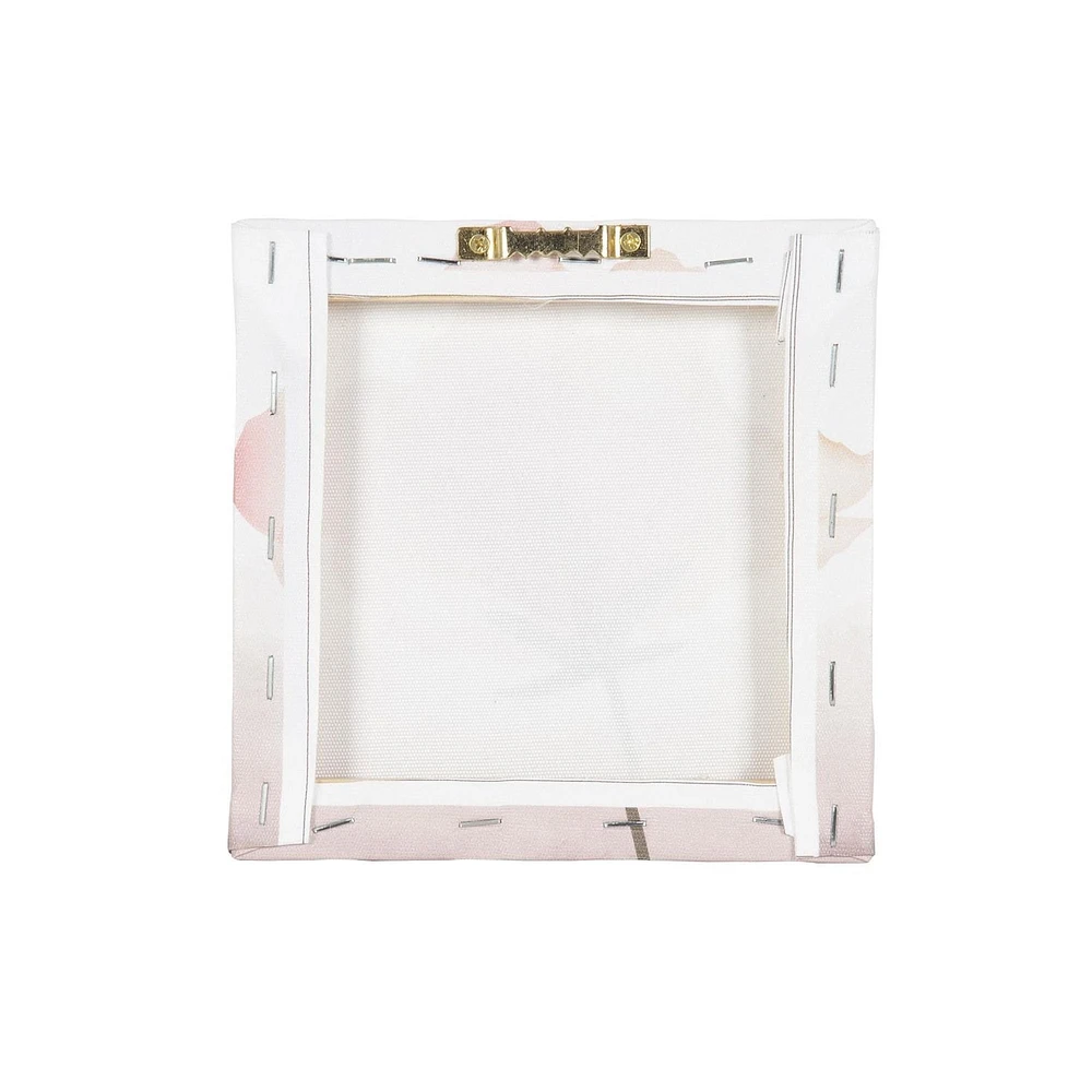 Blush Flower Embellished Canvas, 6in W x 6in H
