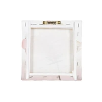 Blush Flower Embellished Canvas, 6in W x 6in H