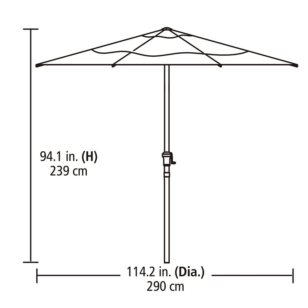 Parasol de marché rond à 3 volants de 3 m hometrends