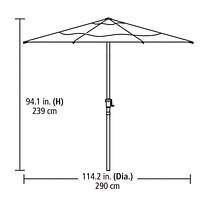 Parasol de marché rond à 3 volants de 3 m hometrends