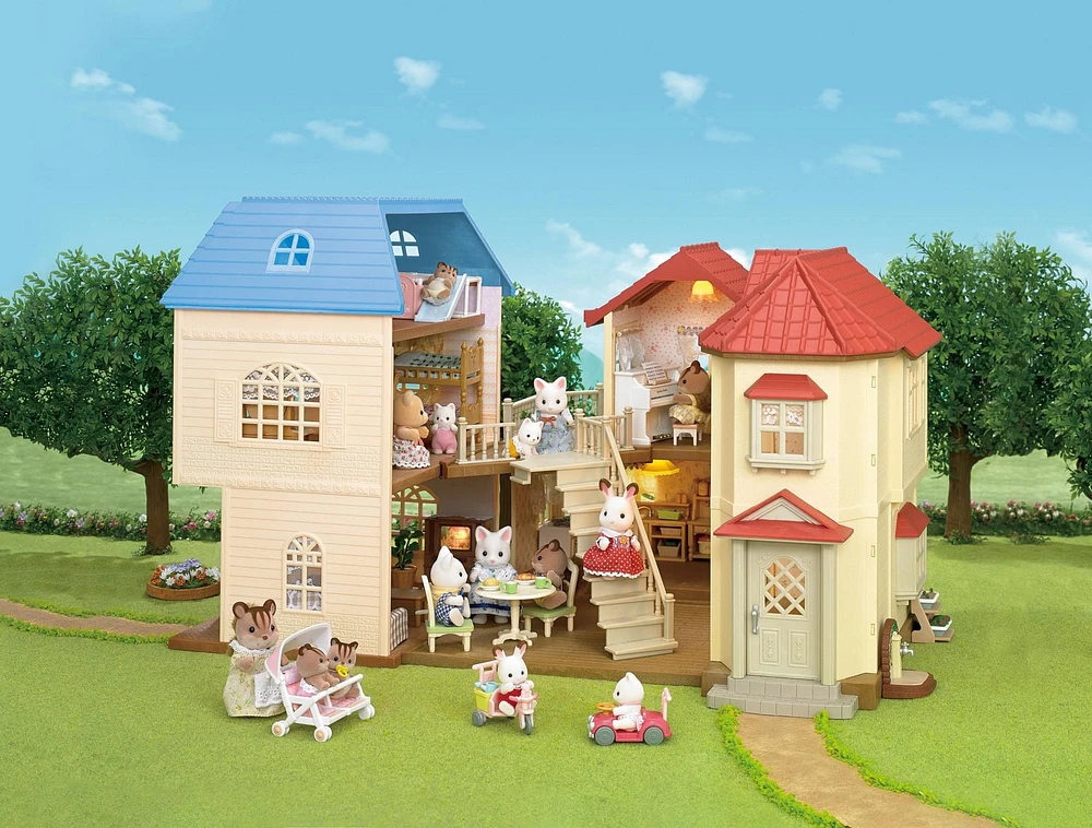 Ensemble-cadeau de la terrasse bleu azur Calico Critters – Maisonnette de collection avec figurines, meuble et accessoires