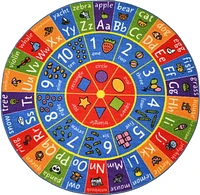 KC Cubs collection de récréation Alphabet ABC, nombres et formes apprentissage éducatif et jeu tapis rond en cercle pour enfants et enfants chambres et salle de jeux