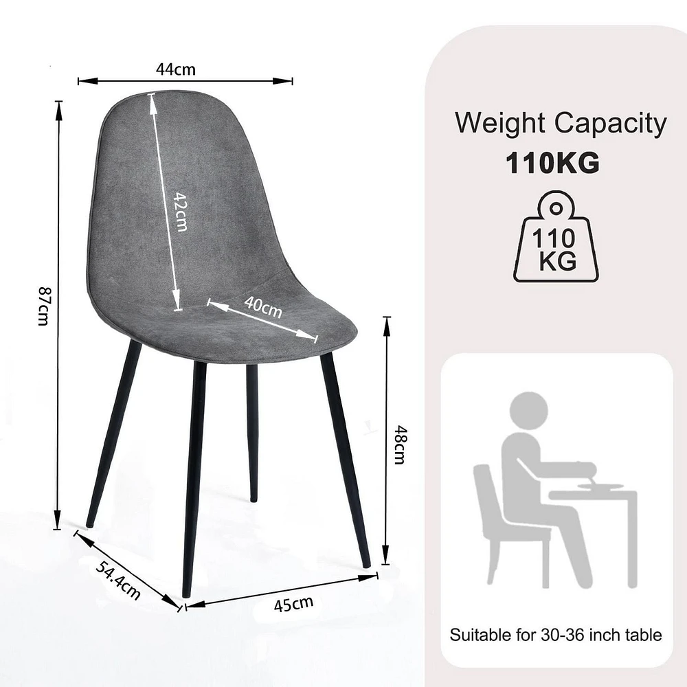 Homy Casa Ensemble de salle à manger 5 pièces, 1 table avec 4 chaises ergonomiques rembourrées, plateau recouvert de PVC pour salle à manger, cuisine, espace de réception, table naturelle/expresso