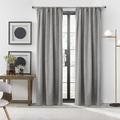 Loft Living Sicily assombrissement des pièces Double Tetiere panneau de rideau 50 x 108 in Argent