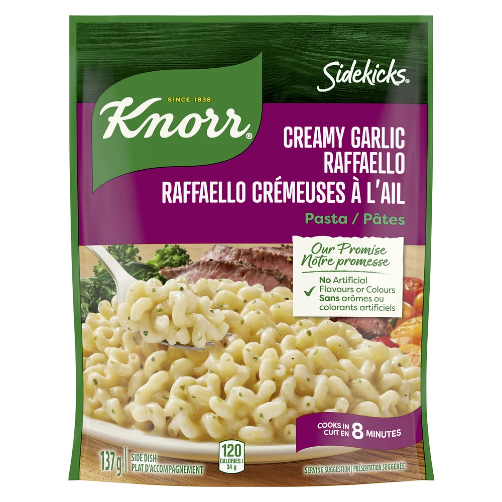 Knorr Sidekicks Creamy Garlic Raffaello Pasta Side Dish, 137 g Pasta Side Dish