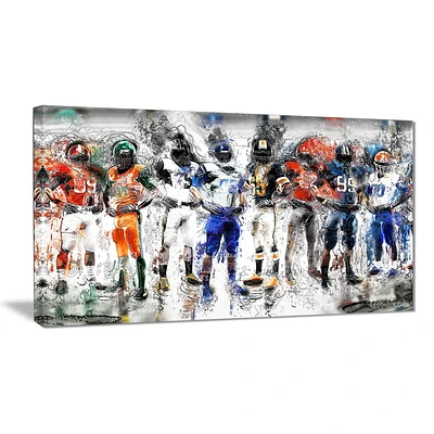 Design Art Football Team Canvas Wall Art