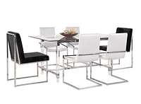 Topline Home Furnishings Table de salle à manger 64 "translucide