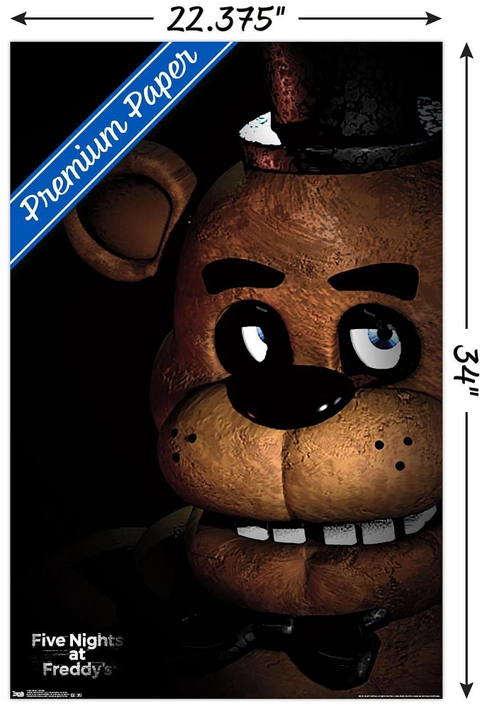 Five Nights at Freddy's - Freddy Wall Poster, 14.725" x 22.375"