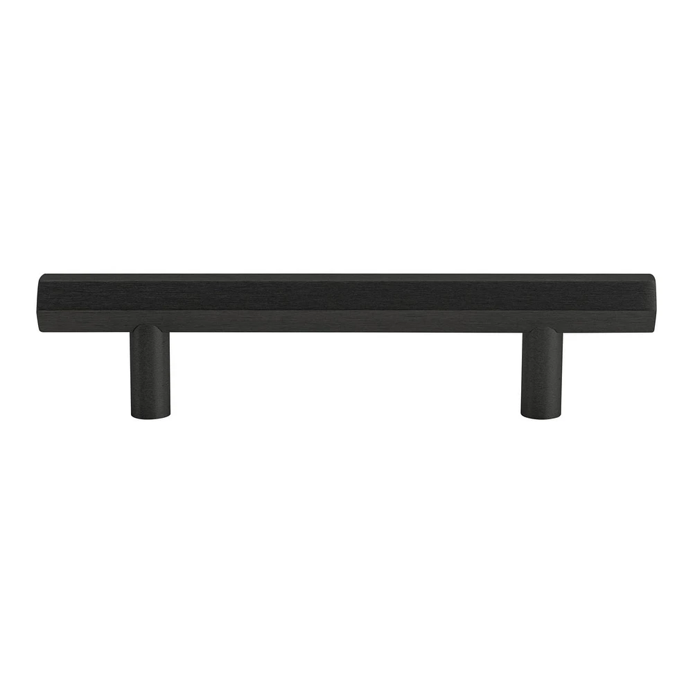 Era Hexagone Paquet de 2 Poignée Noire Brossée 5.90 x 0.47 x 1.30 po.