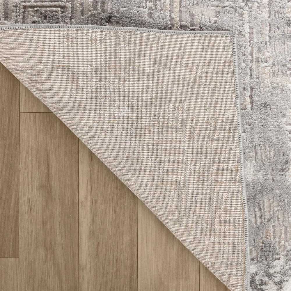 Rug Branch Atlas Scandinavian Indoor Area Rug, Grey Beige, Distressed - Living Room, Bedroom, Dining Room, and Kitchen