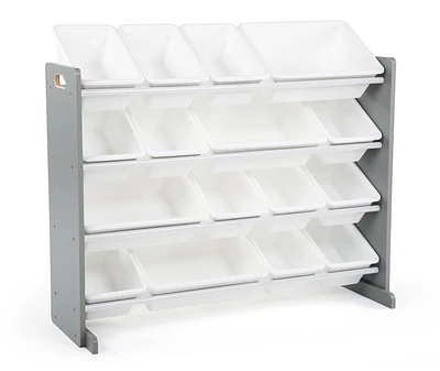 Humble Crew Tot Tutors SuperSized Toy Storage Organizer with 16 Storage Bins, Grey