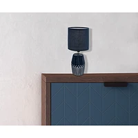 Ceramic Table Lamp With Shade Meridian Navy Blue