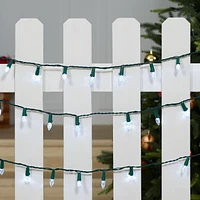 Lot de 200 lumières de Noël verticales C3 à DEL blanc froid C3 Holiday Time, avec fil vert, 45,2 pieds