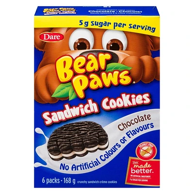 Bear Paws Sandwich Cookies Chocolate, Dare, 168g