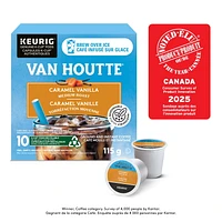 Van Houtte Brew Over Ice Caramel Vanilla, Medium Roast, K-Cup Coffee Pods, 10 count