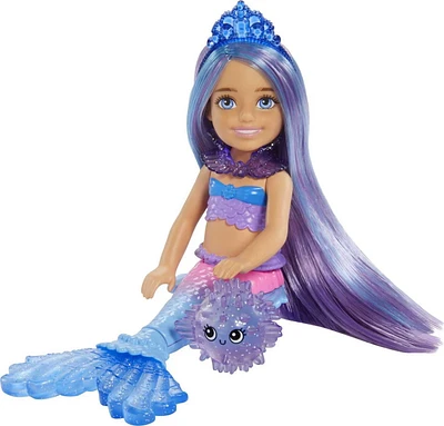 Barbie Mermaid Power Poupée Chelsea Sirène, 2 animaux et acc.