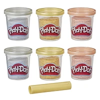 Play-Doh, Collection de pâte à modeler métallique, pack de 6 pots de 84 g de pâte, loisir créatif pour enfants À partir de 3 ans