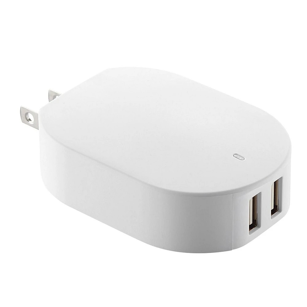 Chargeur mural USB à double port blackweb (Blanc)