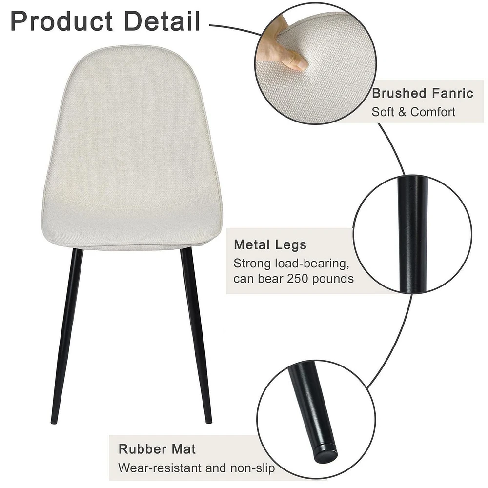 Ensemble de table à manger Homy Casa 5 pièces pour petits espaces – Table moderne avec 4 chaises ergonomiques rembourrées, ensemble de cuisine compact
