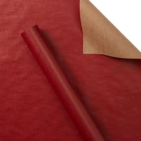 Holiday Time 30" x 70 sq ft Kraft Paper Gift Wrap, Red Kraft