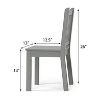 Humble Crew Kids Table and Chair Set (2 Chairs Included), Grey