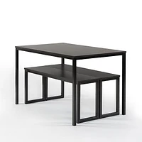 Zinus Louis Modern Studio Collection Soho Table de salle à manger avec deux bancs / ensemble de 3 pièces