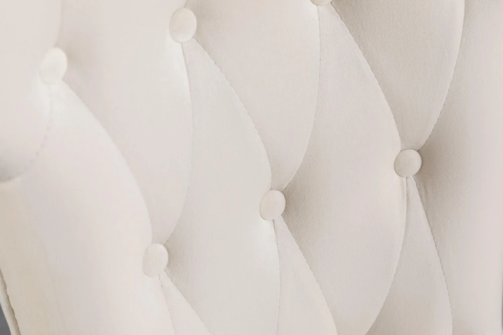 CHAISES D'APPOINT EN TISSU DE COULEUR BEIGE ORICA K-LIVING AVEC PIEDS ET POIGNÉE ARRIÈRE CHROMÉS (2 CHAISES PAR BOÎTE)