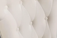 CHAISES D'APPOINT EN TISSU DE COULEUR BEIGE ORICA K-LIVING AVEC PIEDS ET POIGNÉE ARRIÈRE CHROMÉS (2 CHAISES PAR BOÎTE)