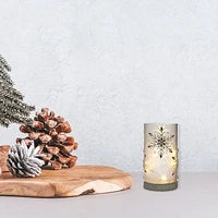Christmas Led Glass Stand Gem Snowflake 6.75"