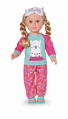 Poupée hôtesse d’une soirée pyjama Ma vie comme de 18 po Caucasien avec cheveux blonds