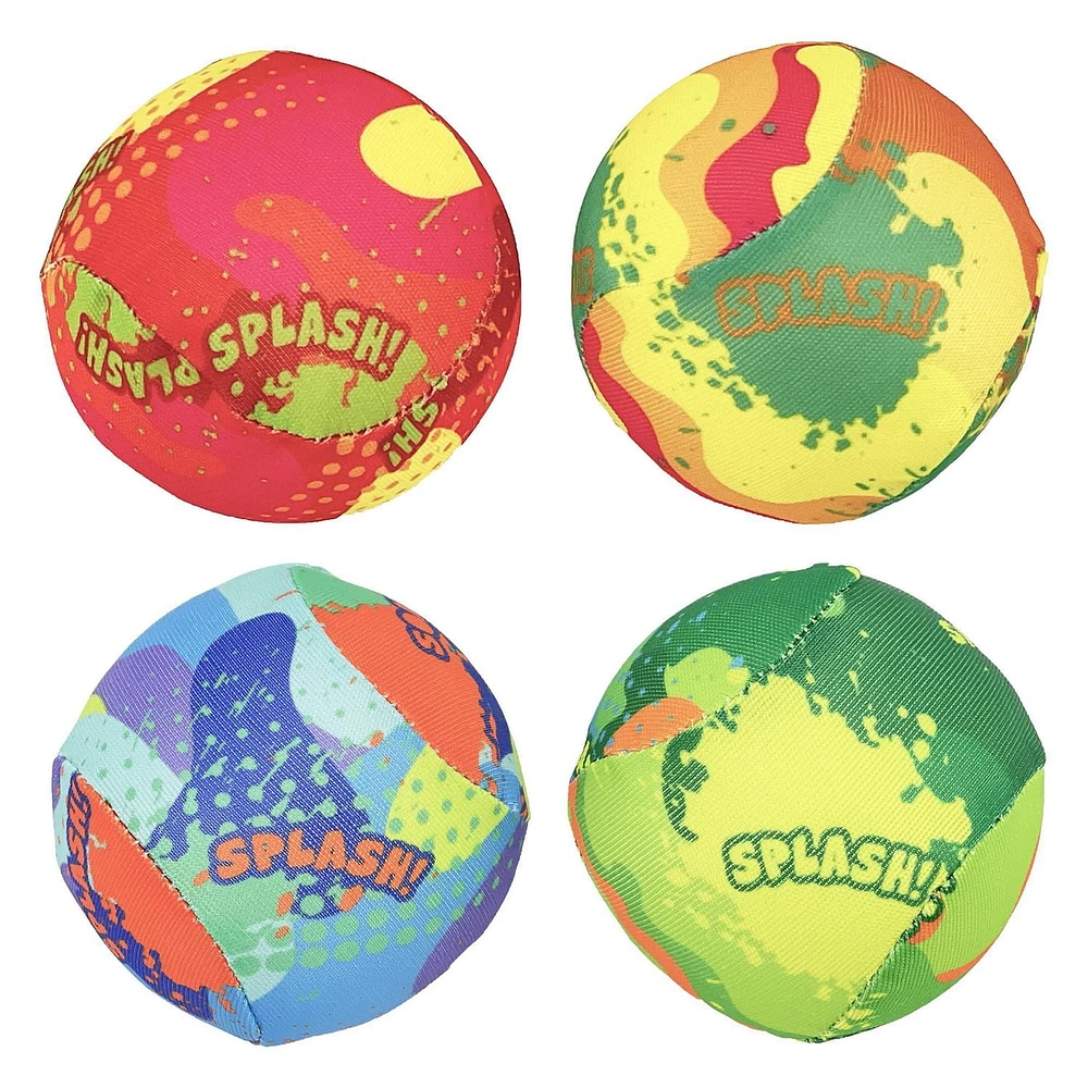 Play Day – Balles éclaboussantes pour piscine, paquet de 4, enfants, divertissement aquatique bain, plage, lac, été, multicolores, dès 3 ans Pack de 4 Balles de Piscine pour Enfants