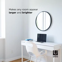 Miroir mural décoratif rond Umbra Hub, noir