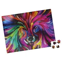 Puzzle de 500 pièces avec effet métallisé, pour adultes et enfants à partir de 8 ans, Peinture de chien