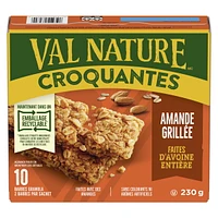 Val Nature Barres Granola Croquantes, Amande Grillée, 2 Barres par Portion (46 g), 5 Portions, 10 Barres 5 sachet x 46 g, 230 g
