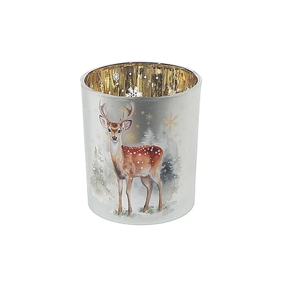 Bougeoir En Verre Cerf Large - Lot De 2