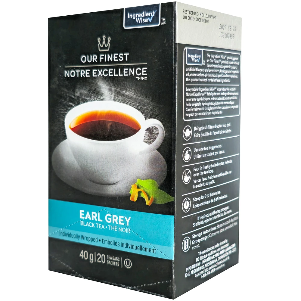 Our Finest Earl Grey Black Tea, 40 g, 20 tea bags