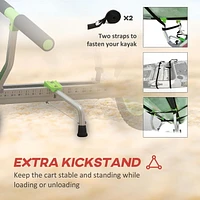 Soozier Chariot de kayak largeur réglable grandes roues, cadre en aluminium